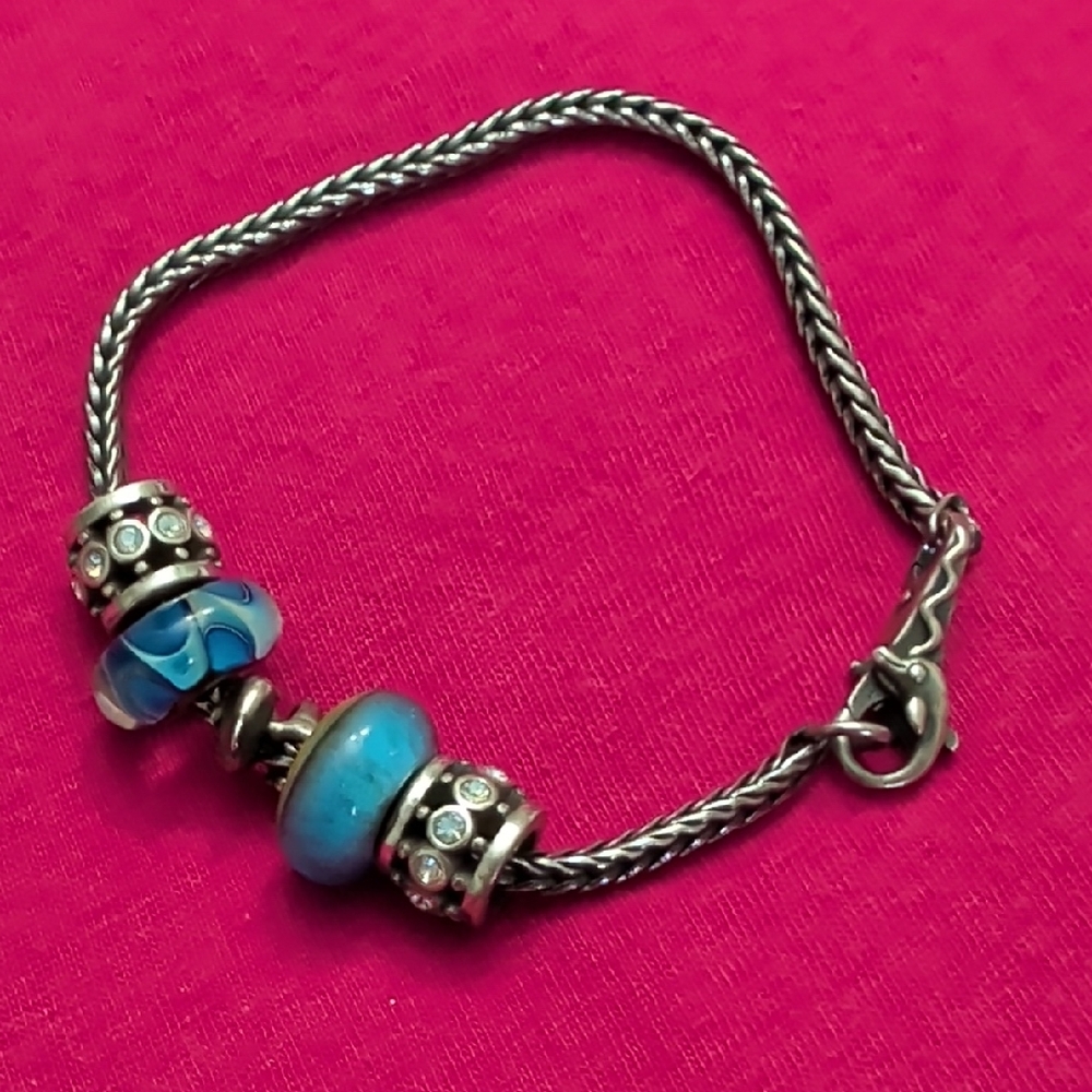 Trollbeads Sterling Silver Dolphin Bracelet.
